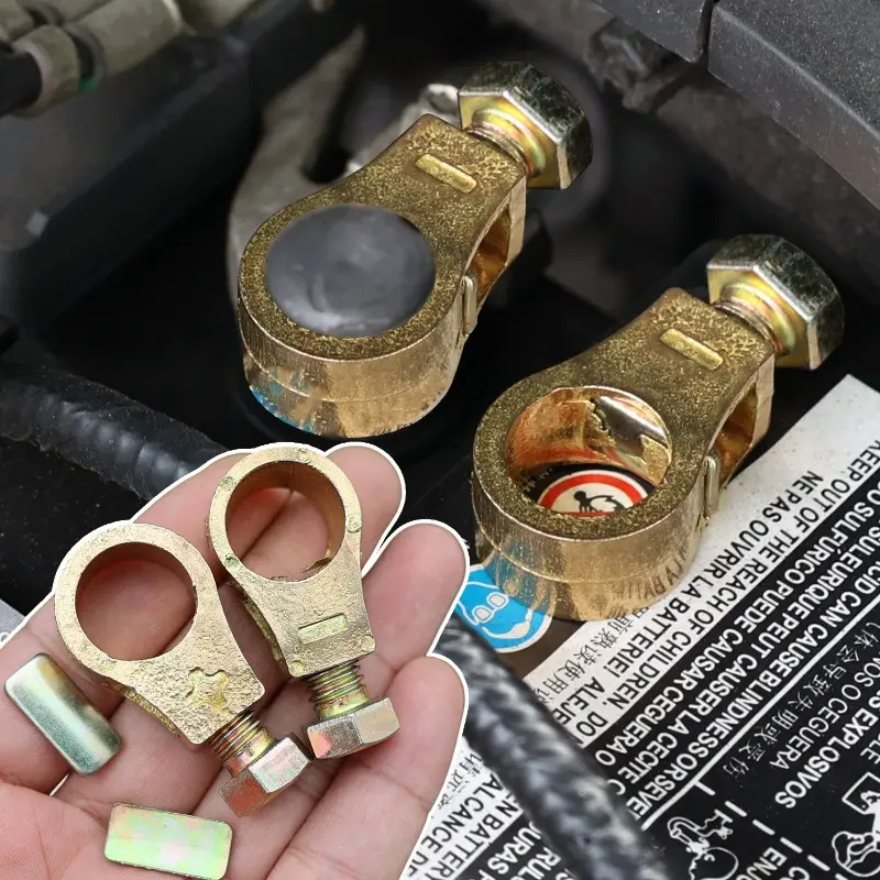 Car Battery Terminal Wire Cable Clamp Car Battery Connection Post Head Connection Terminal Positive Negative Wire Connector Clip