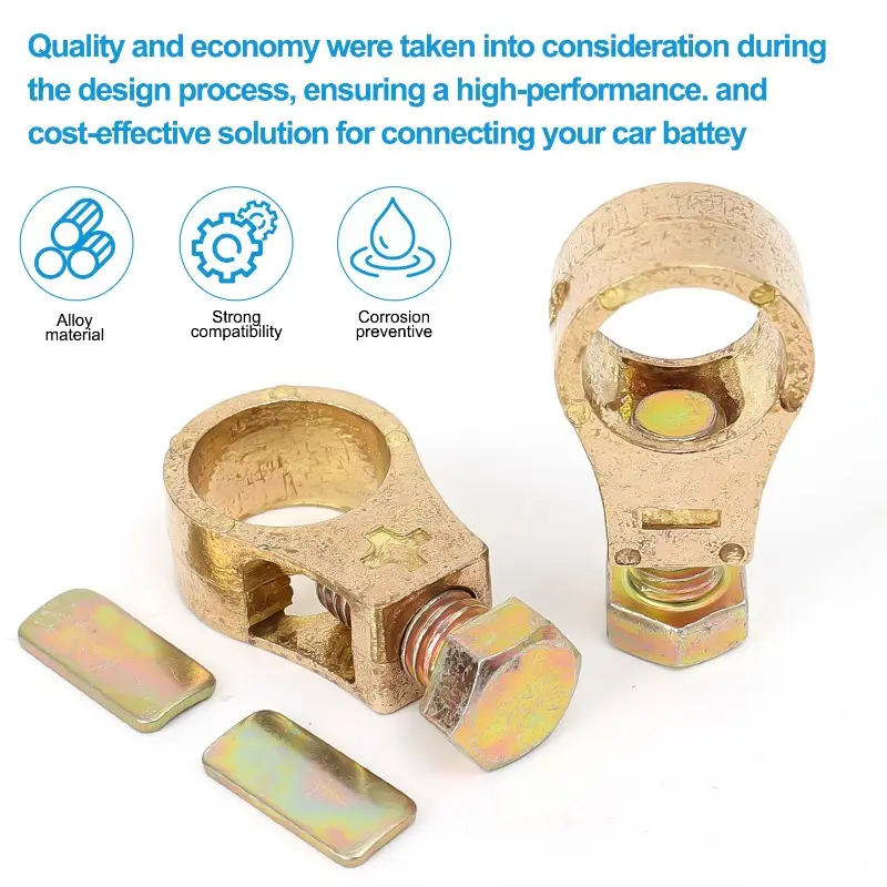 Car Battery Terminal Wire Cable Clamp Car Battery Connection Post Head Connection Terminal Positive Negative Wire Connector Clip