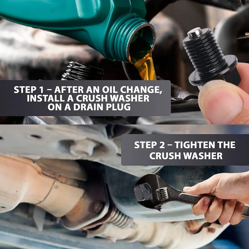 Car Oil Drain Plug Bolt Magnetic Engine Oil Pan Drain Nut Carbon Steel for Honda Volkswagen Hyundai Kia Screws M14*1.5