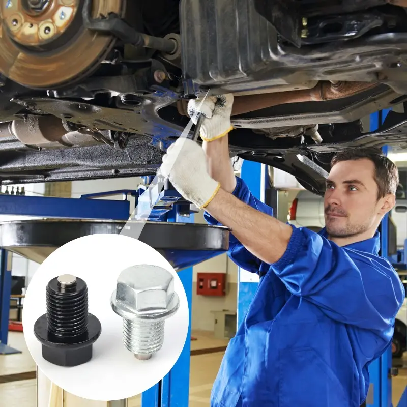 Car Oil Drain Plug Bolt Magnetic Engine Oil Pan Drain Nut Carbon Steel for Honda Volkswagen Hyundai Kia Screws M14*1.5