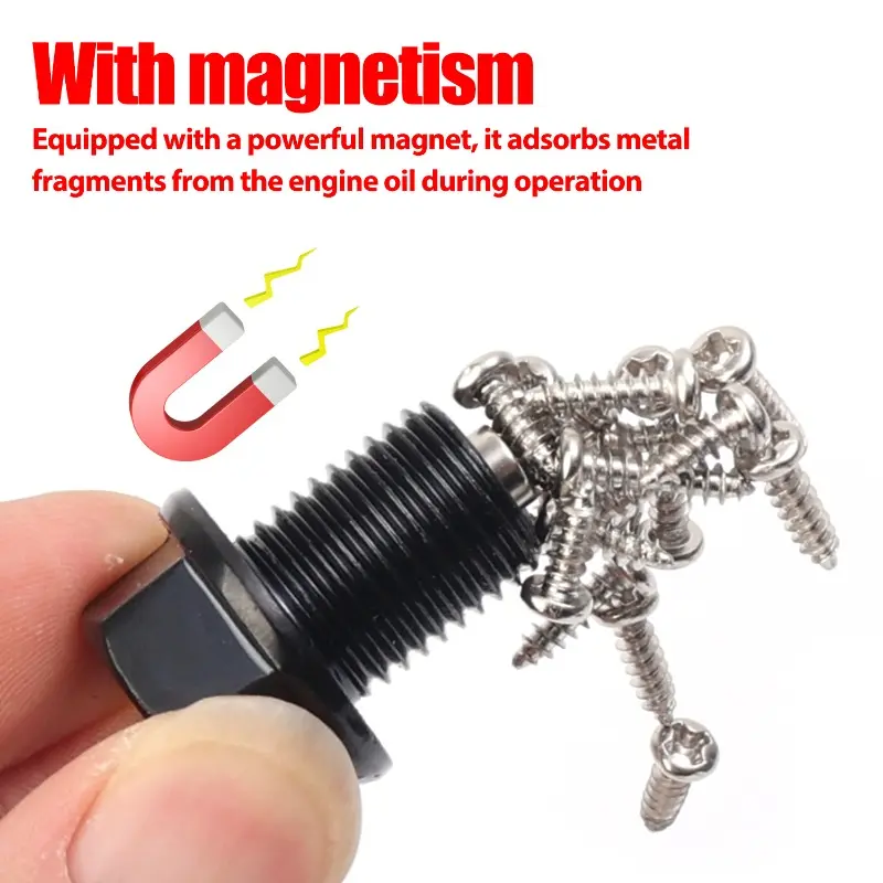 Car Oil Drain Plug Bolt Magnetic Engine Oil Pan Drain Nut Carbon Steel for Honda Volkswagen Hyundai Kia Screws M14*1.5