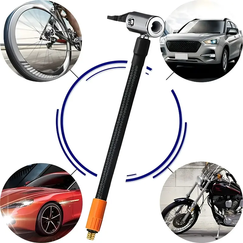 M6 Locking Air Chuck with Air Hose Standard Tire Valve Fine Thread Inflation Hose Adapter Car Motorcycle Repair Tool