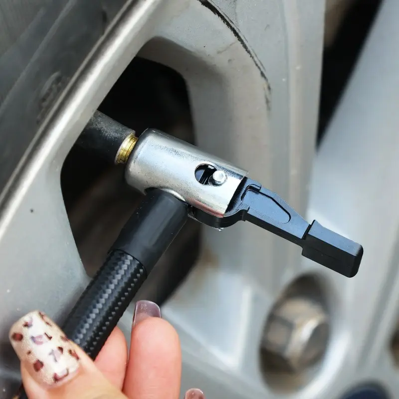 M6 Locking Air Chuck with Air Hose Standard Tire Valve Fine Thread Inflation Hose Adapter Car Motorcycle Repair Tool