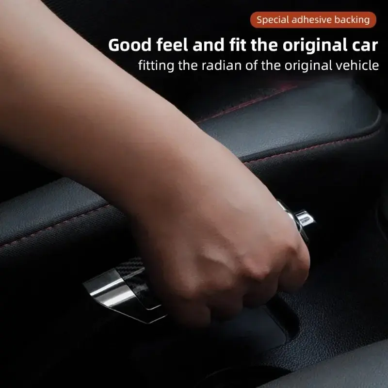 Universal Car Handbrake Grip Protect Cover Styling Wooden Carbon Fiber Decor High Quality ABS Smooth SUV Interior Accessory