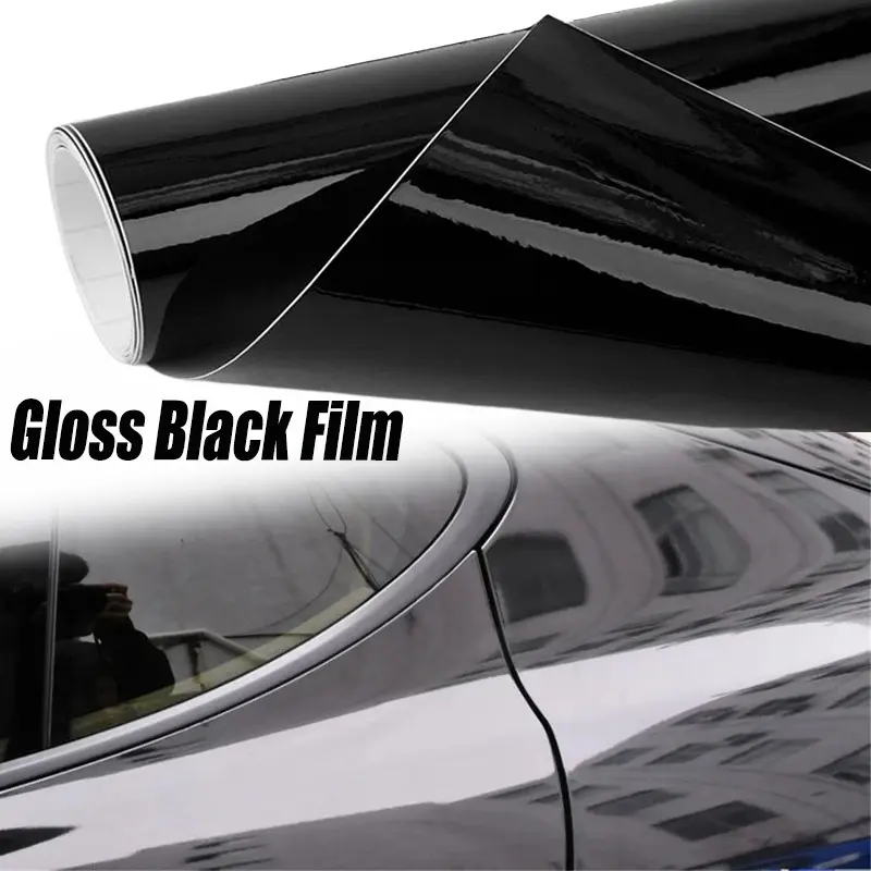 Gloss Black Car Body Film Vinyl Wrap Decals Self Adhesive Sticker Motorcycles Bike Auto Skin Color Changing Films 150*50cm