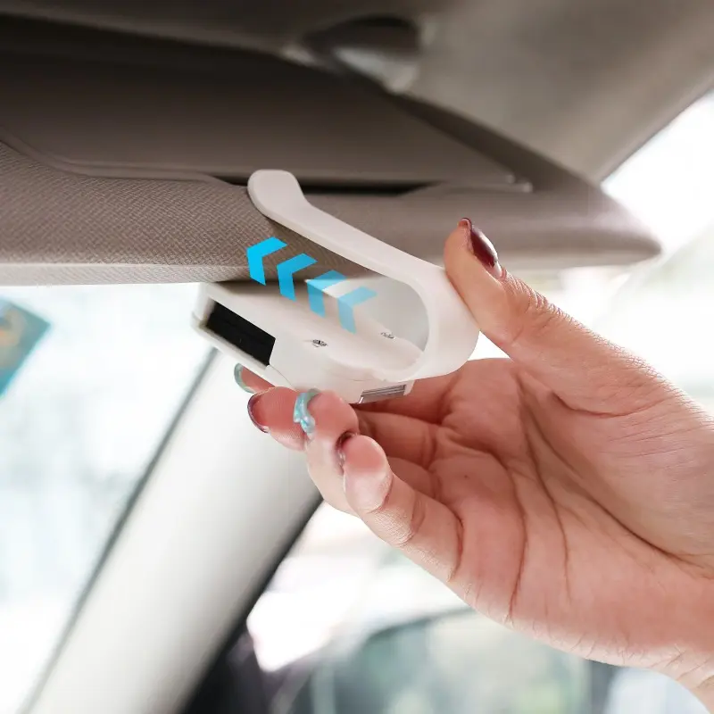 Car Sun Visor Sunglasses Clip Auto Glasses Holder Portable Ticket Card Clamp ABS Eyeglasses Case Car Accessories