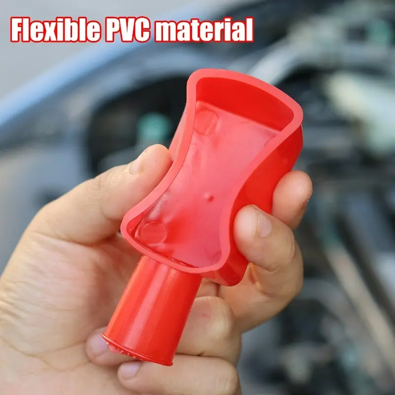 2/4pcs Car Battery Terminal Covers Positive Negative Top Post Cap Protection Insulate Case Battery Wire Connectors Rubber Caps