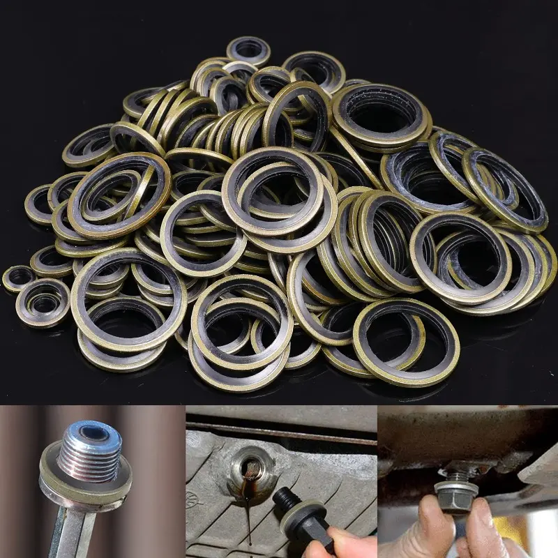 150pcs Bonded Seal Sealing Ring Assortment Kit M6 M8 M10 M12 M14 M16 M18 M20 M22 Oil Drain Screw Combined Washer Set