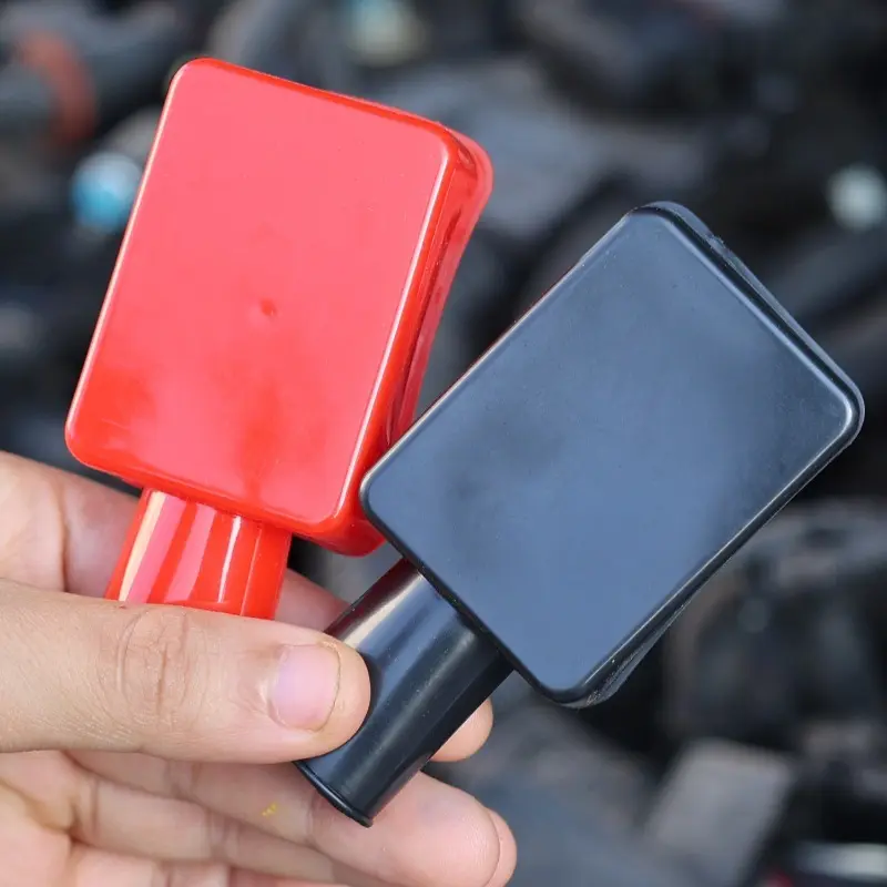 2/4pcs Car Battery Terminal Covers Positive Negative Top Post Cap Protection Insulate Case Battery Wire Connectors Rubber Caps