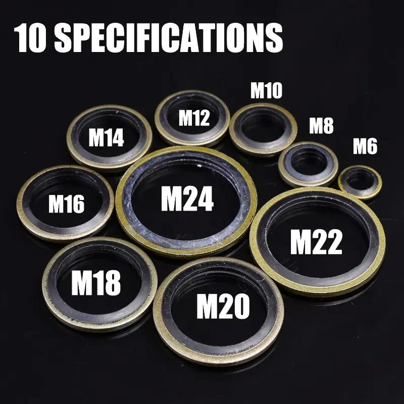 150pcs Bonded Seal Sealing Ring Assortment Kit M6 M8 M10 M12 M14 M16 M18 M20 M22 Oil Drain Screw Combined Washer Set