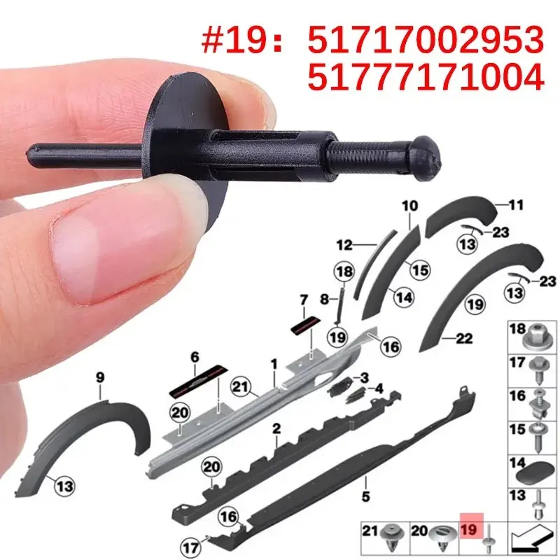 Car Mudguard Core Rivets Bumper Clip Plastic Expansion for BMW X1 E84 X3 E83 F25 X5 E53 E70 X6 E71 E72 7 Wheel Arch Fastener