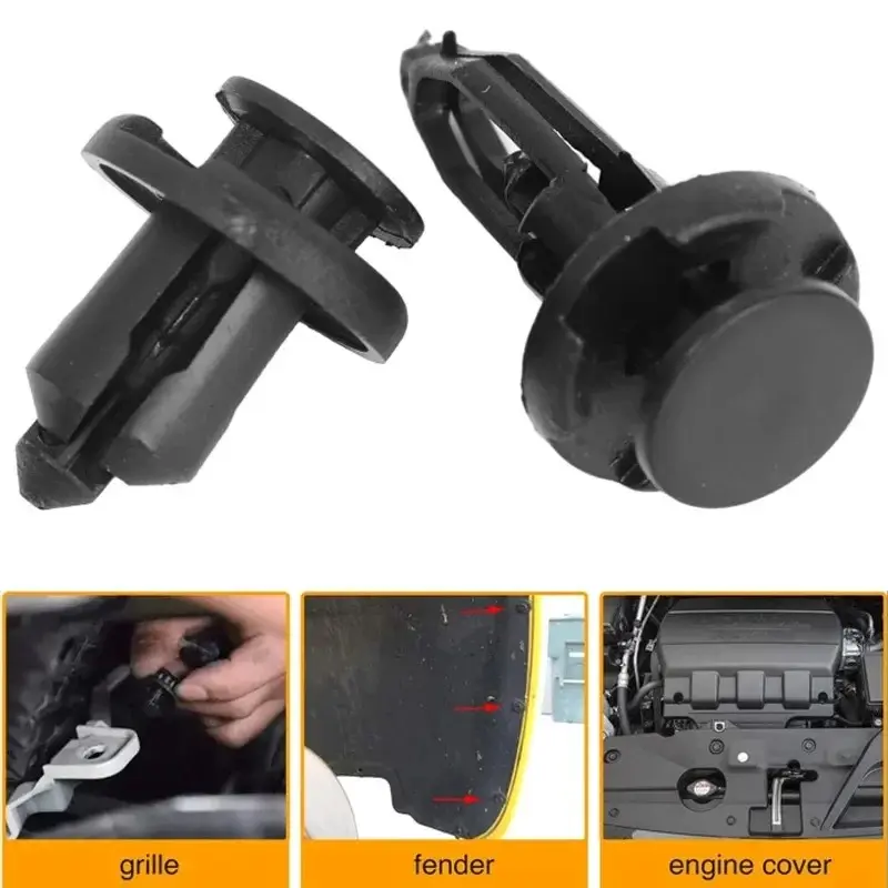 40PCS Car Fender Rivet Retainer Fastener Hole Rivet Retainer Push Pin Clips Auto Bumper Door Trim Panel Liner Clips