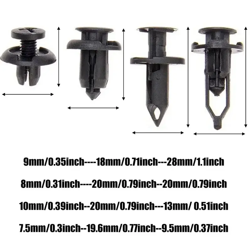 40PCS Car Fender Rivet Retainer Fastener Hole Rivet Retainer Push Pin Clips Auto Bumper Door Trim Panel Liner Clips