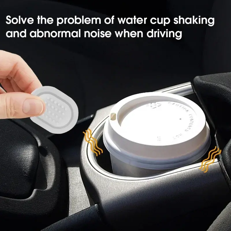 Car Mounted Shock Absorber Water Cup Limiter Universal Car Water Cup Groove Anti-collision Decal Noise Reduction Silicone Pad