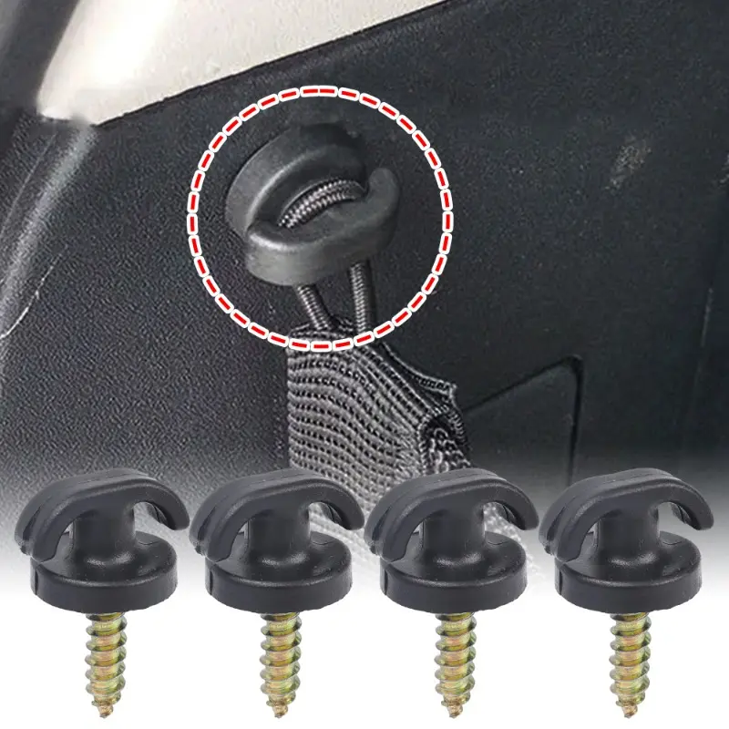 Car Mesh Pocket Hooks Seat Mesh Buckle Hanger Car Interior Trunk Screw Fixing Hook Ring Storage Mesh Pocket Mount Clip Universal