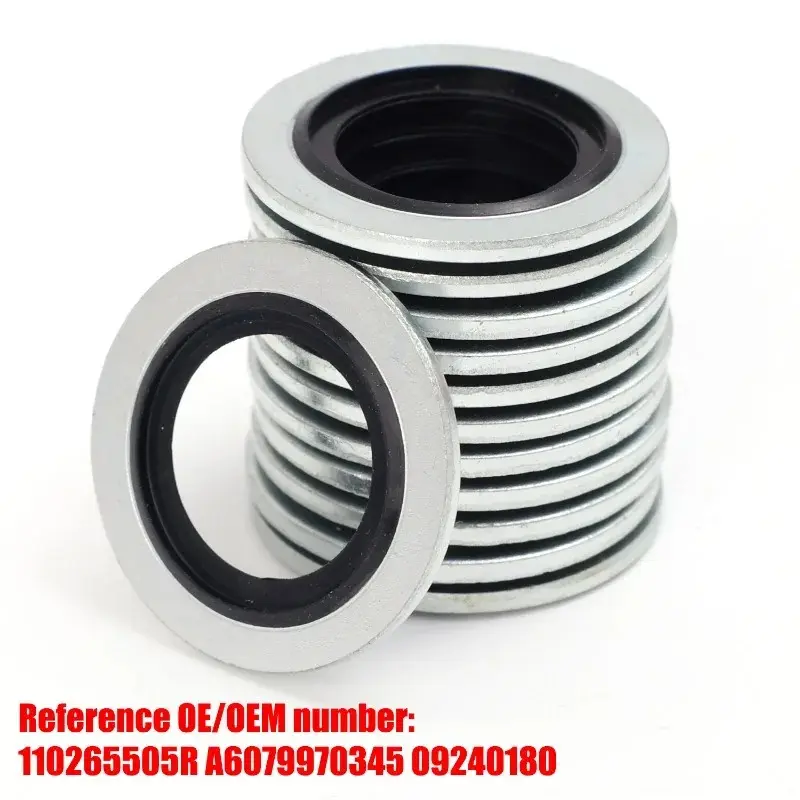 Car Oil Pan Drain Sealing Gasket Drainage Bolt Pad Aluminum Alloy Oil Drain Plug Gasket Replaceable Accessories for Renault Clio