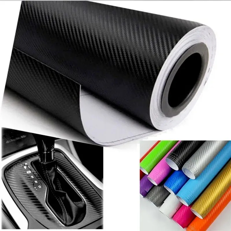 DIY Car 3D Carbon Fiber Roll Film Decorative Stickers Auto Styling Computer Laptop Skin Carbon Fiber Vinyl Film Decals 30x127cm