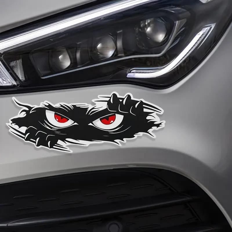 3/1Pcs Funny Monster Sticker Waterproof 3D Vinyl Self Adhesive Funny Anime Cute Auto Peeking Monster Car Stickers