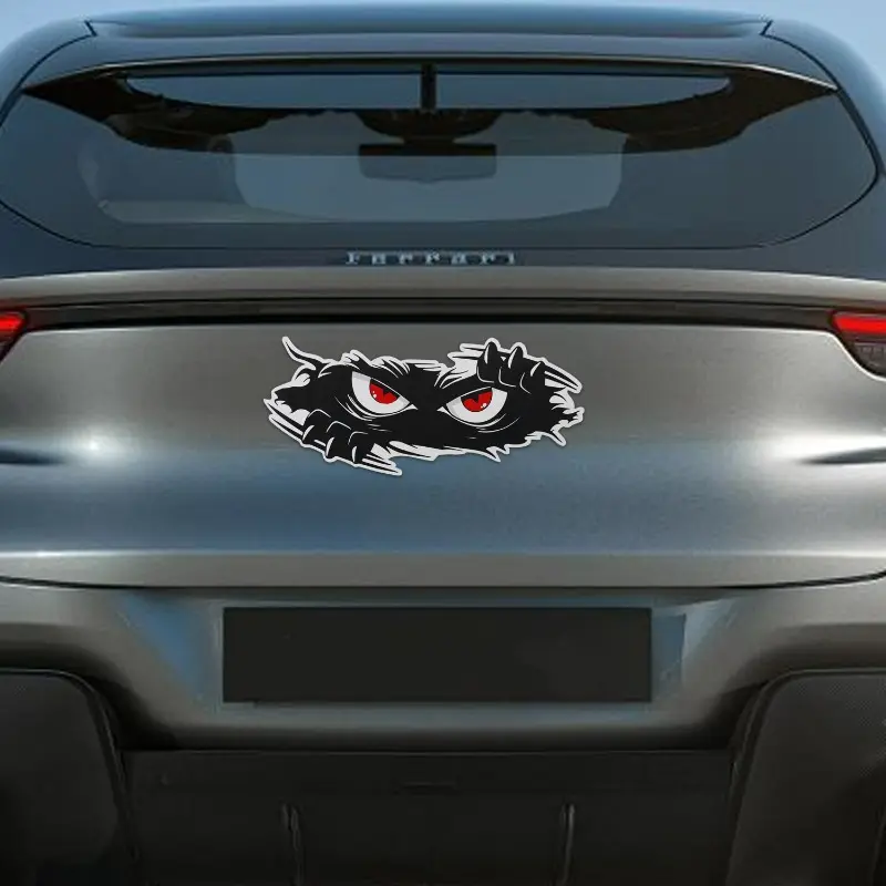 3/1Pcs Funny Monster Sticker Waterproof 3D Vinyl Self Adhesive Funny Anime Cute Auto Peeking Monster Car Stickers
