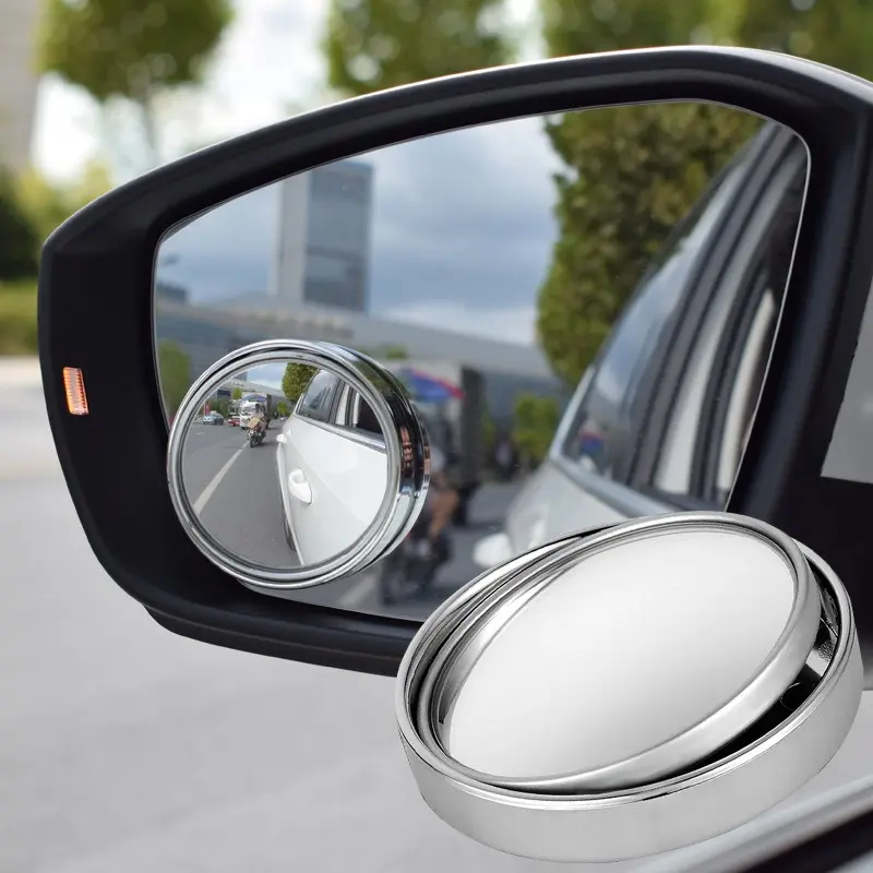 360 Degree Adjustable Blind Spot Mirror Car Auxiliary Rearview Convex Mirror Round Frame Wide Angle Mirrors for Car Reverse