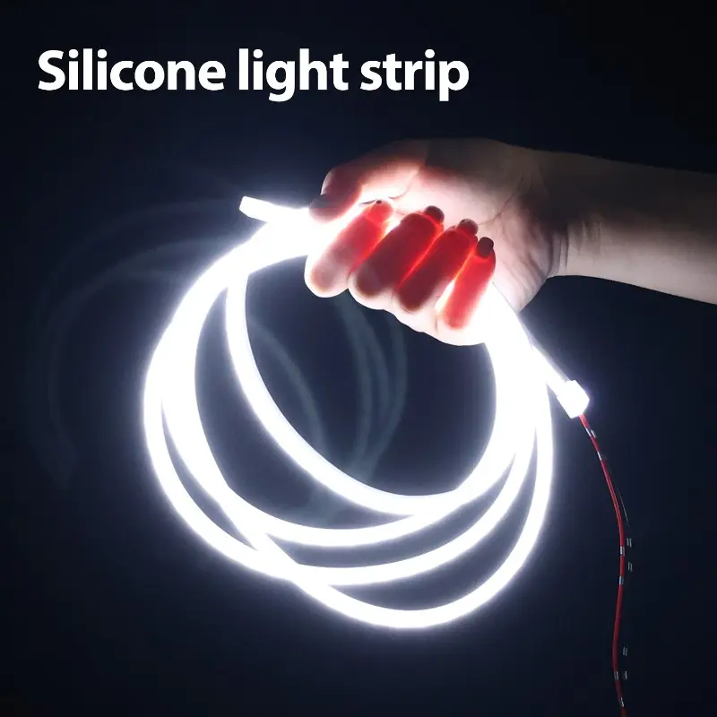 Flexible LED Ambient Light Strip 2m DC12V Universal for Cars After Trunk Frunk Silicone Interior Car Decorative Lamp DIY Lamp