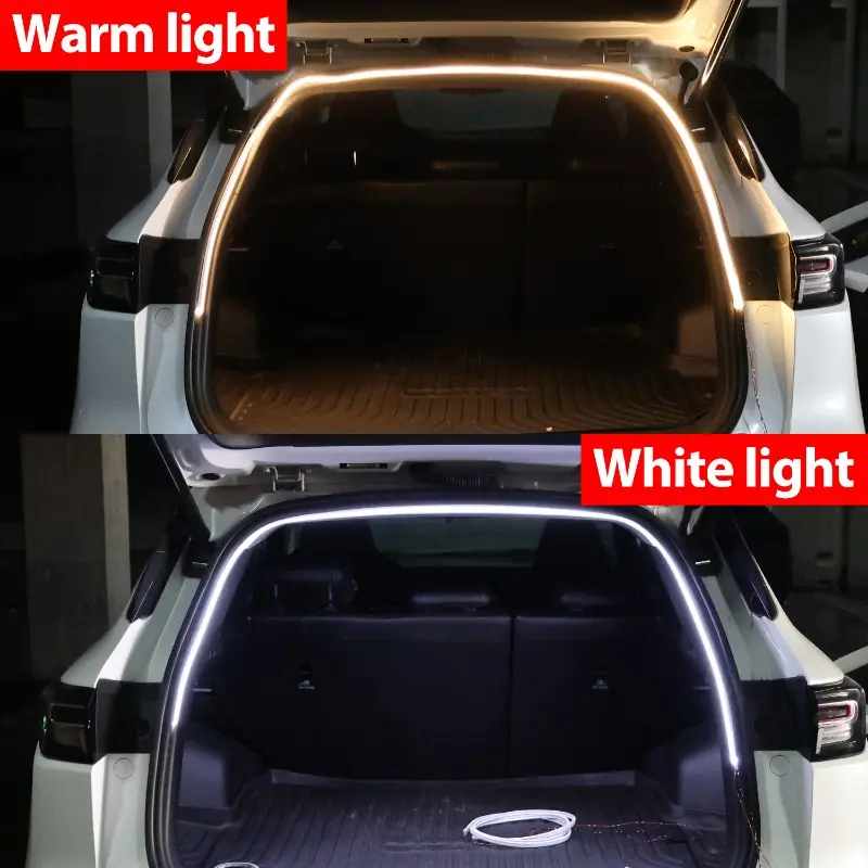 Flexible LED Ambient Light Strip 2m DC12V Universal for Cars After Trunk Frunk Silicone Interior Car Decorative Lamp DIY Lamp