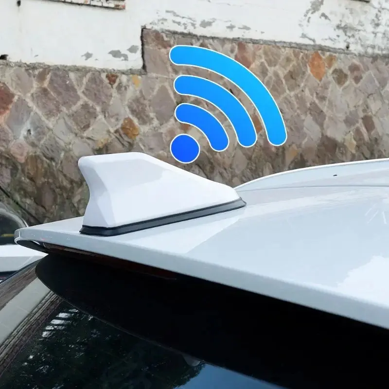 Universal Shark Fin Antenna for Car No Drilling Required Radio Signal Booster Rear Roof Styling Spoiler Decor Accessories