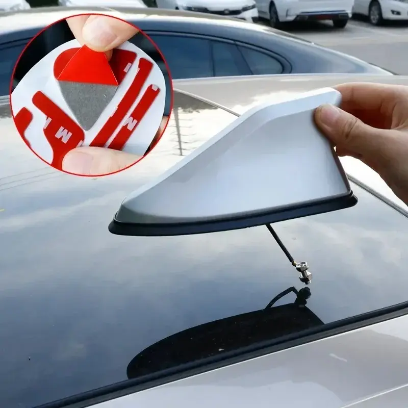 Universal Shark Fin Antenna for Car No Drilling Required Radio Signal Booster Rear Roof Styling Spoiler Decor Accessories