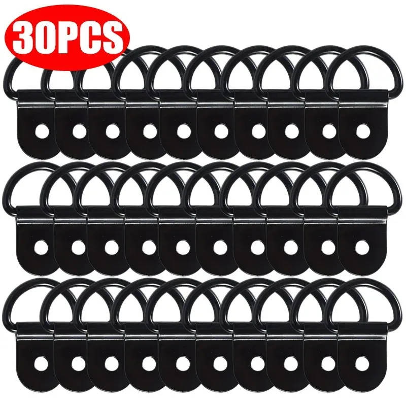 Black D Shape Tie Down Anchor Rings Iron Stainless Steel Cargo Tie Down Ring for Car Truck Trailers RV Boats