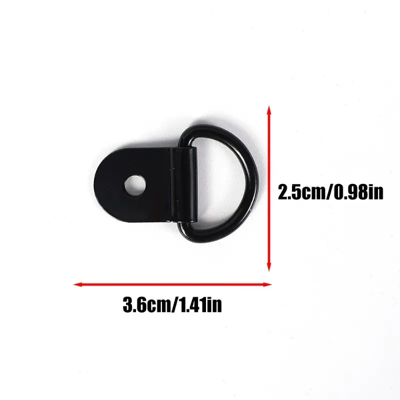 Black D Shape Tie Down Anchor Rings Iron Stainless Steel Cargo Tie Down Ring for Car Truck Trailers RV Boats