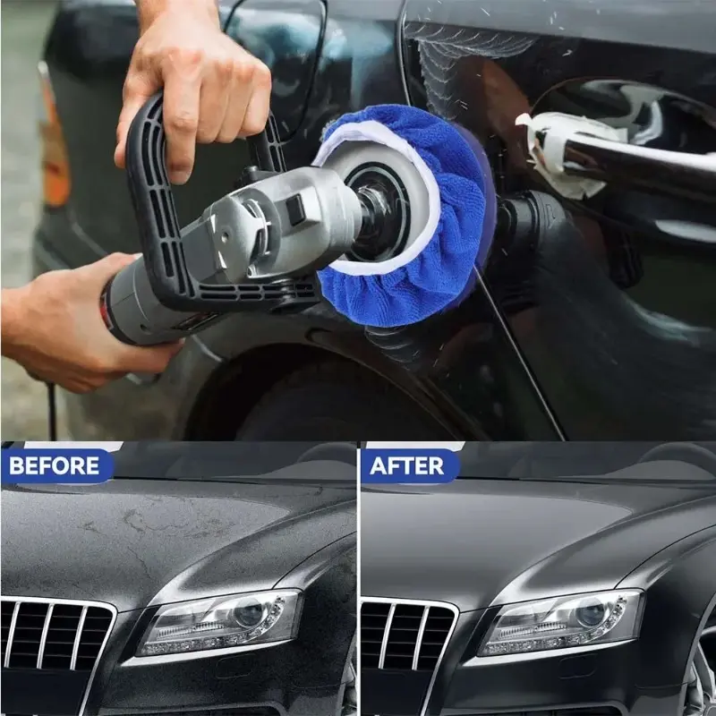5-10inches Car Microfiber Polisher Pad Wash Buffer Waxing Sleeve Bonnet Polishing Hood for House Auto Cleaning Accessories 10PCS