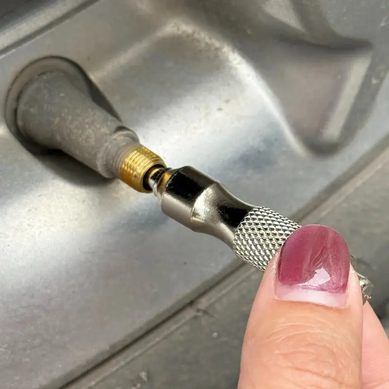 Universal Tire Repair Screwdriver Stainless Steel Antirust Tire Valve Wrench with Key Ring Tire Repair Tools for Car Motorcycle