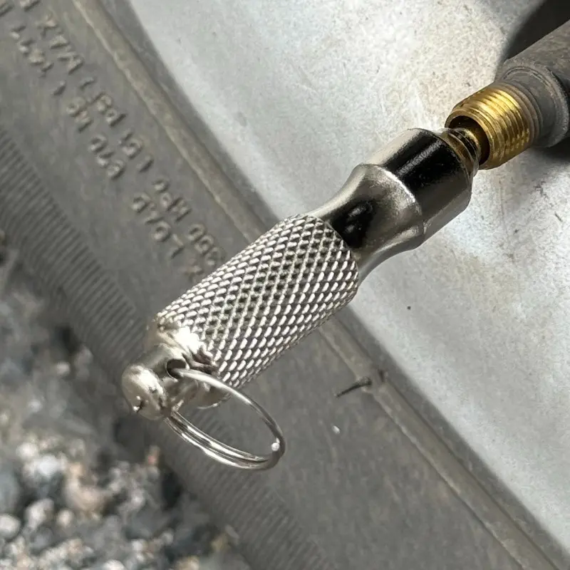Universal Tire Repair Screwdriver Stainless Steel Antirust Tire Valve Wrench with Key Ring Tire Repair Tools for Car Motorcycle