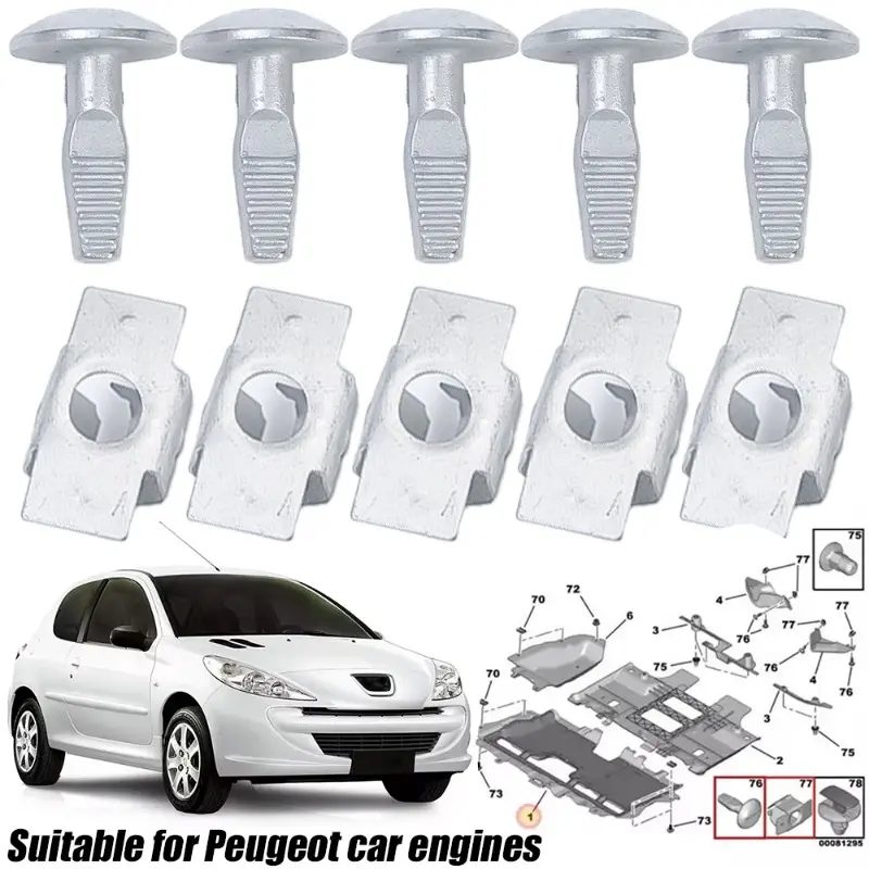 Under Engine Undertray Splashguard Cover Clips 703016 703018 for Citroen C2 C3 C 4 C5 C6 for Peugeot 206 207 406 407 807