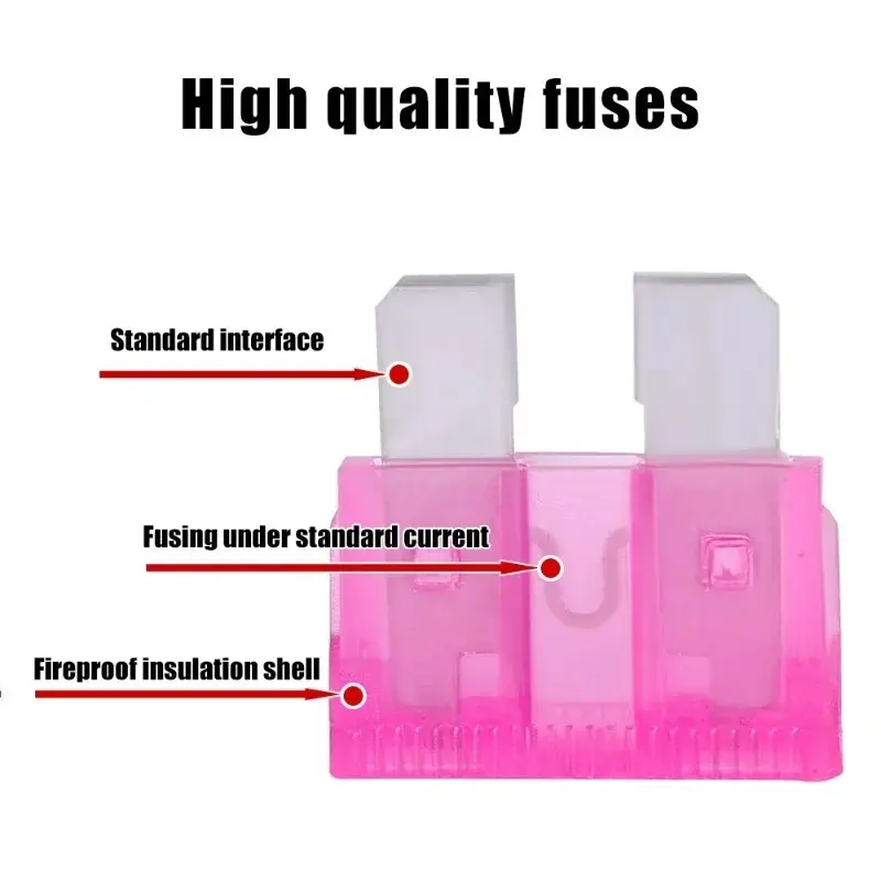 100/50pcs Medium Car Fuse Blade 2-35A Middle Size Fuse Insert Set with Box Fuse Blow Detection Tool Auto Circuit Repair Tools