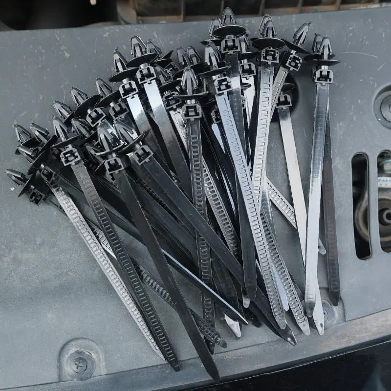 Car Wiring Harness Fasteners Universal Nylon Aircraft Head Tie Cable Clamps Management Wiring Machine for Pipe Fixing