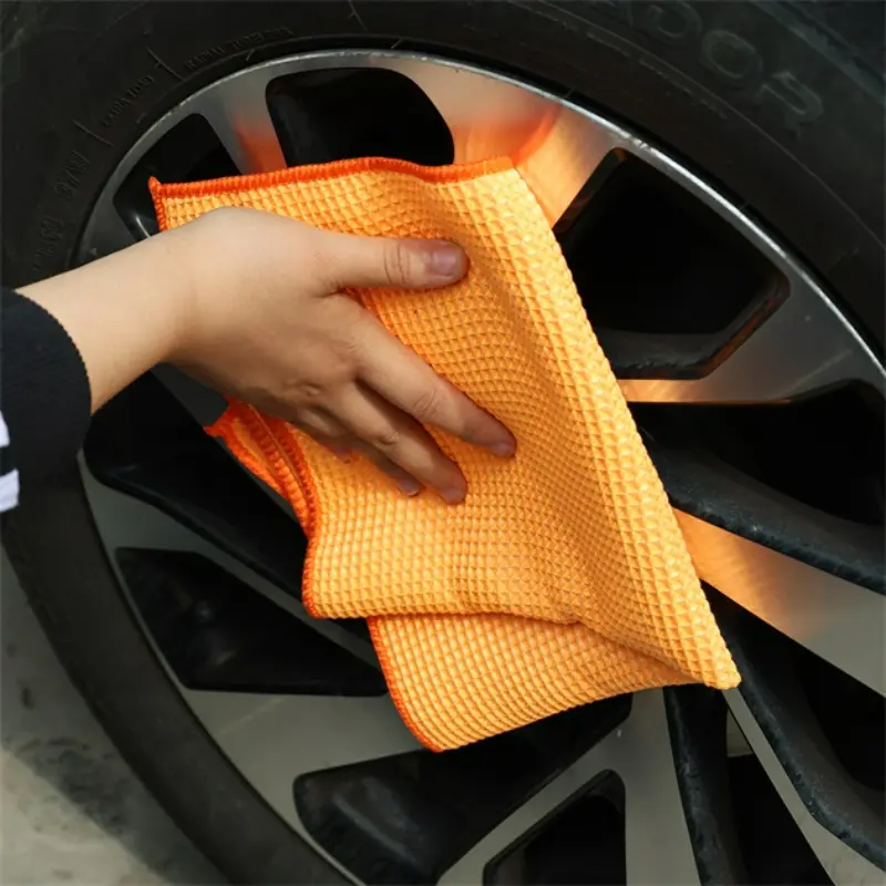 Microfiber Car Wash Towel Cleaning Cloth Honeycomb Pineapple Grid Towels Waffle Absorbent Rag Car Detailing Cleaning Tools