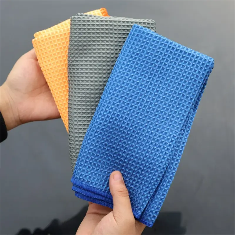 Microfiber Car Wash Towel Cleaning Cloth Honeycomb Pineapple Grid Towels Waffle Absorbent Rag Car Detailing Cleaning Tools