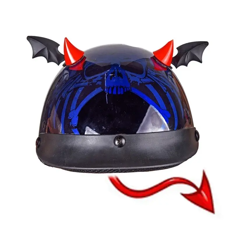 2-1pcs Helmet Short Devil Horns Decoration Stickers Motorcycle Bicycle Helmet Styling DIY Rubber Decor Headwear Accessories