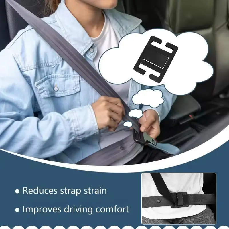 Car Seat Belt Adjuster Clip for Neck Comfort Shoulder Strap Positioner Reduce Discomfort Universal Fit Compact Accessory
