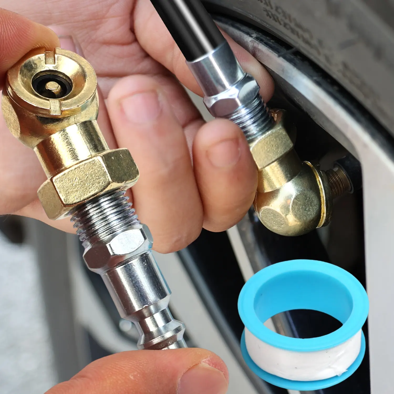 Ball Inflator Air Chuck Set Brass 1/4NPT Air Compressor Tire Inflator Attachment Inflator for Car Truck Quick Gas Pipe Bicycle