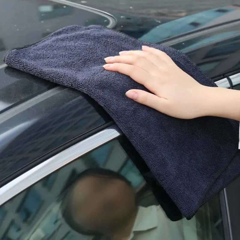 1-10pcs Black Towel Car Wipe Towel Microfibre Car Cleaning Rags Thickened Absorbent Household Kitchen Towel Super Absorbent Rags