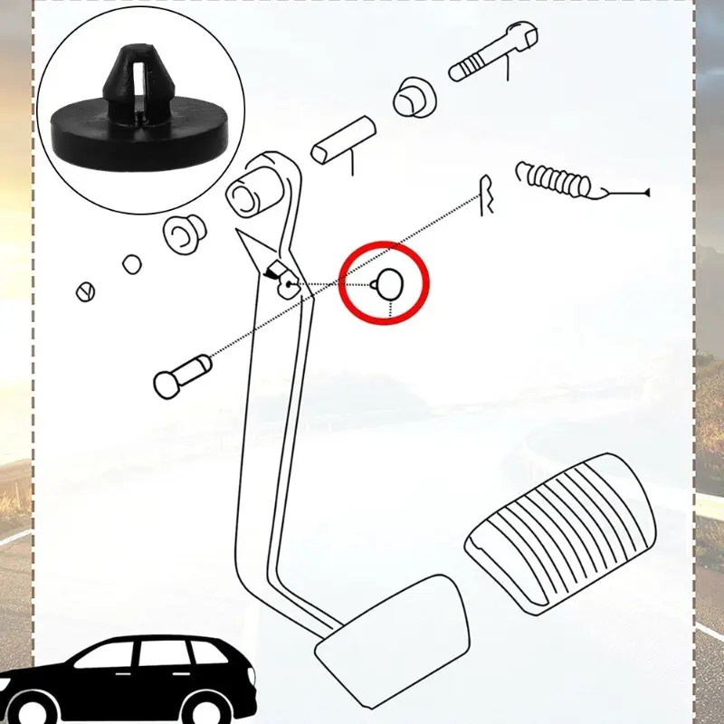 24-12pcs Car Brake Pedal Stopper Stop Lamp Switch Rubber Cushion Pada Fastener Clip Car Interior Accessories 90541-06036 Parts