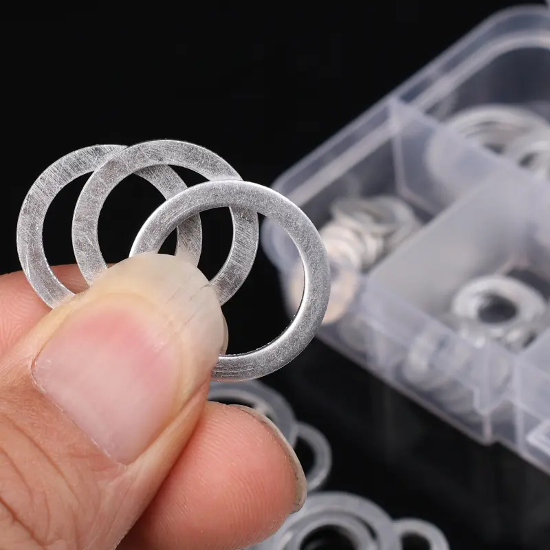 100pcs M6-M16 Car Sealing Gasket Aluminum Screw Washer Auto Engine Bottom Oil Drain Screw Sealing Gasket Accessories