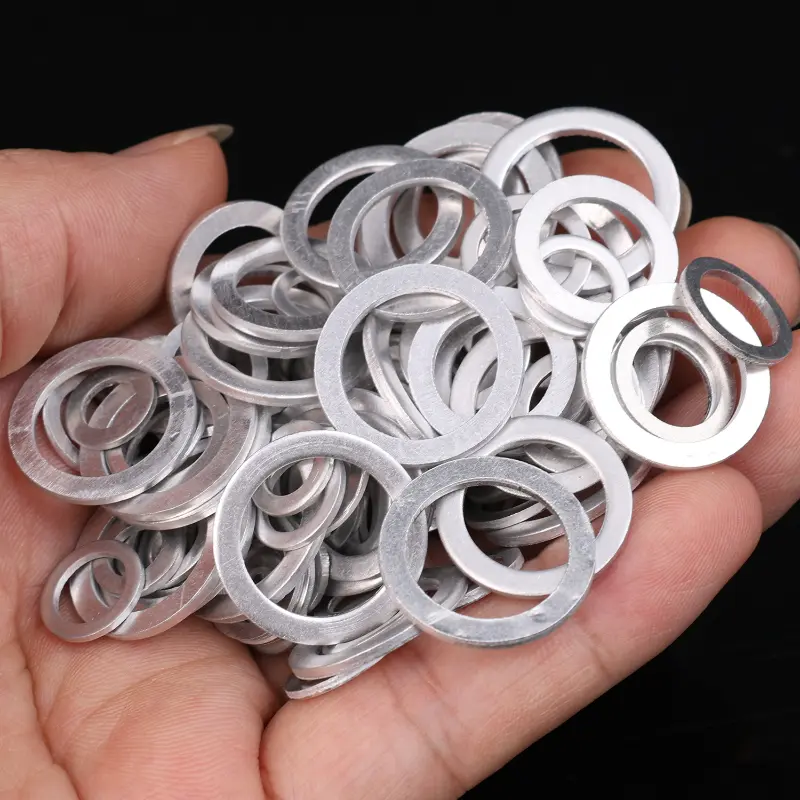 100pcs M6-M16 Car Sealing Gasket Aluminum Screw Washer Auto Engine Bottom Oil Drain Screw Sealing Gasket Accessories