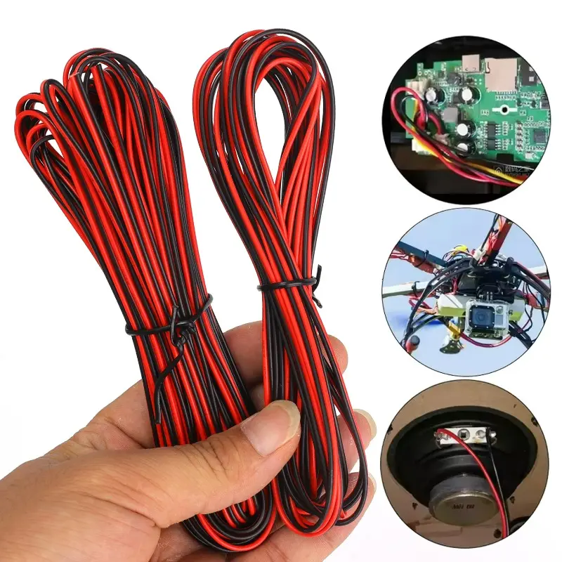 20Meter 2PIN Electrical Wire Tinned Copper PVC Insulated Cable Car Anti-theft Single Color LED Strip Light Extension Wire 22AWG