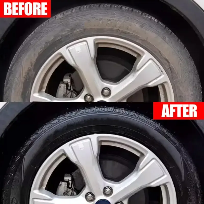 Black Wet Look Tire Shine Dressing Automotive Clear Coat Tire Dressing Spray Glossy Wet Tire Rubber Refurbishment Repair Agent