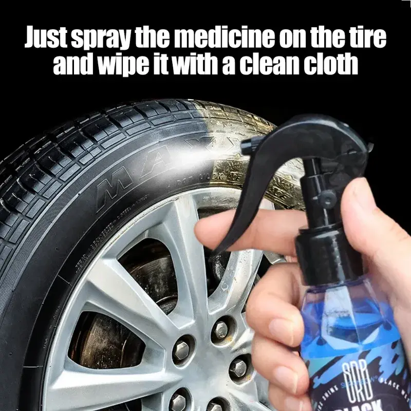 Black Wet Look Tire Shine Dressing Automotive Clear Coat Tire Dressing Spray Glossy Wet Tire Rubber Refurbishment Repair Agent