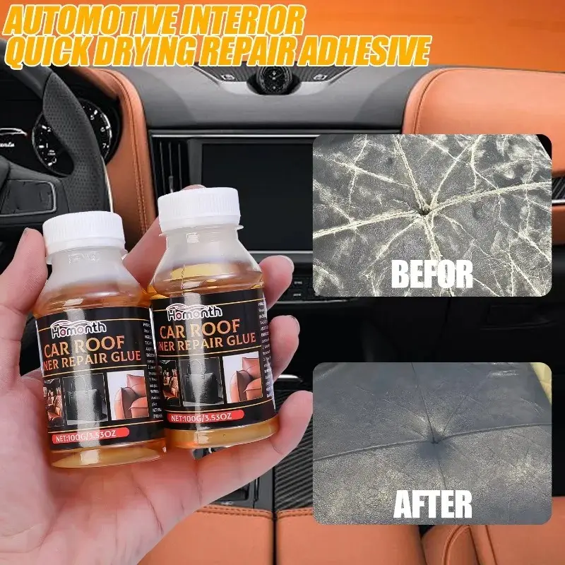 Car Headliner Fabric Glue Artificial Leather Glass Glue All-Purpose Wooden Crafts Adhesive Quick Drying Cloth Roof Repair Glue