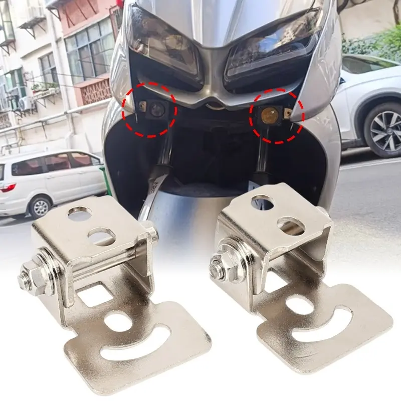 Universal Mount Holder for Motorcycle Headlight Rearview Mirror Spotlight Signal Lamp Fixed Metal Extended Front Wheel Bracket